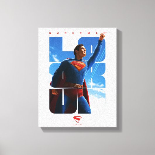 Superman Look Up Pose Canvas Afdruk (Voorkant)