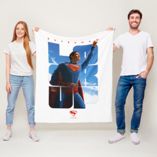 Superman Look Up Pose Fleece Deken