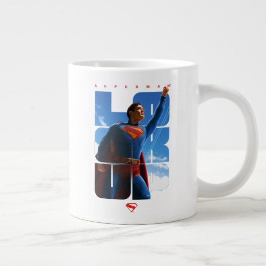 Superman Look Up Pose Grote Koffiekop (Rechts)