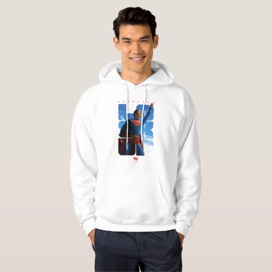 Superman Look Up Pose Hoodie (Voorkant volledig)