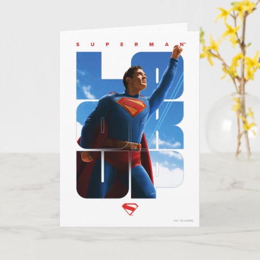 Superman Look Up Pose Kaart (Gele Bloem)