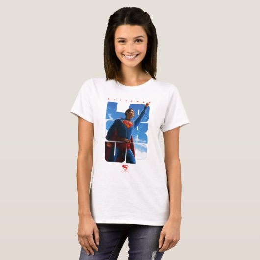 Superman Look Up Pose T-shirt (Voorkant volledig)