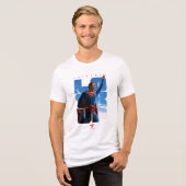 Superman Look Up Pose Tri-Blend Shirt (Voorkant volledig)