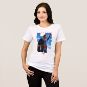 Superman Look Up Pose Tri-Blend Shirt (Voorkant volledig)