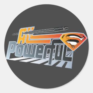 Superman met alle kracht ronde sticker