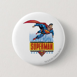 Superman met cityscape ronde button 5,7 cm