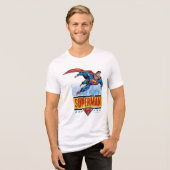 Superman met cityscape Tri-Blend shirt (Voorkant volledig)
