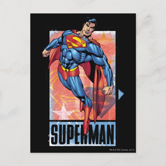 Superman met een donkere grens briefkaart (Voorkant)
