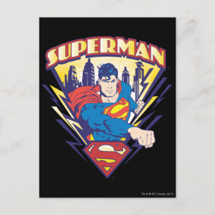 Superman met elektriciteit briefkaart