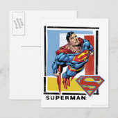 Superman met kleurrijke achtergrond briefkaart (Voorkant / Achterkant)