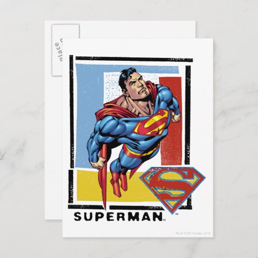 Superman met kleurrijke achtergrond briefkaart (Voorkant / Achterkant)