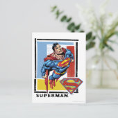 Superman met kleurrijke achtergrond briefkaart (Staand voorkant)