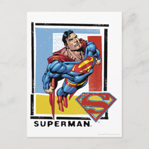 Superman met kleurrijke achtergrond briefkaart