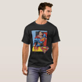 Superman met kleurrijke achtergrond t-shirt (Voorkant volledig)