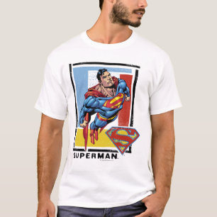 Superman met kleurrijke achtergrond t-shirt