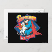 Superman met Krypto Briefkaart (Voorkant / Achterkant)