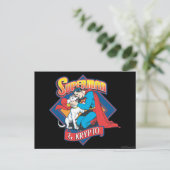 Superman met Krypto Briefkaart (Staand voorkant)