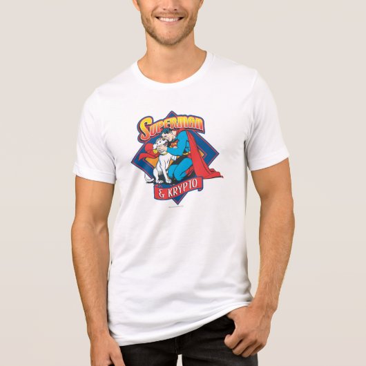 Superman met Krypto Tri-Blend Shirt (Voorkant)