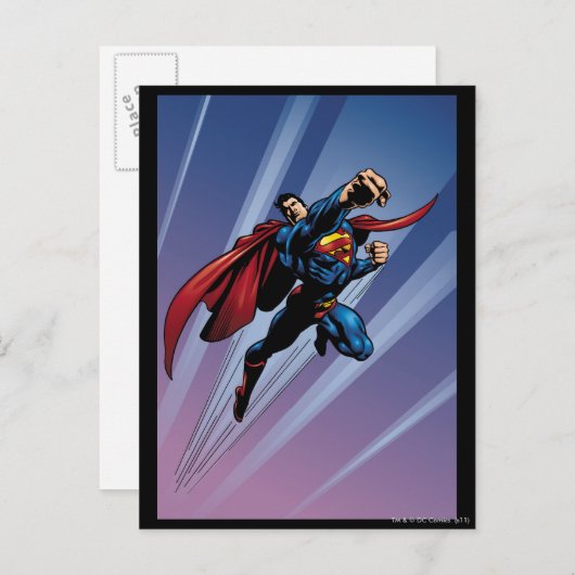 Superman met lichte strepen briefkaart (Voorkant / Achterkant)