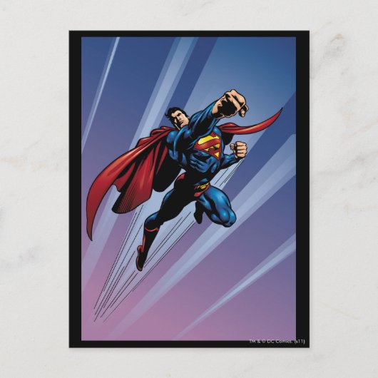 Superman met lichte strepen briefkaart (Voorkant)