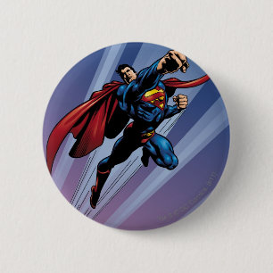 Superman met lichte strepen ronde button 5,7 cm