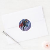 Superman met lichte strepen ronde sticker (Envelop)