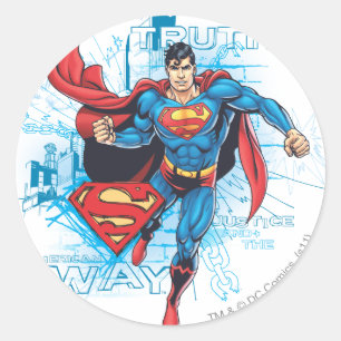 Superman met Logo Ronde Sticker
