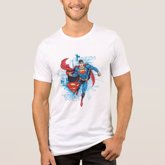 Superman met Logo Tri-Blend Shirt (Voorkant)