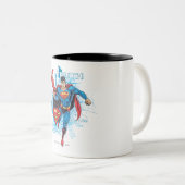 Superman met Logo Tweekleurige Koffiemok (Voorkant rechts)