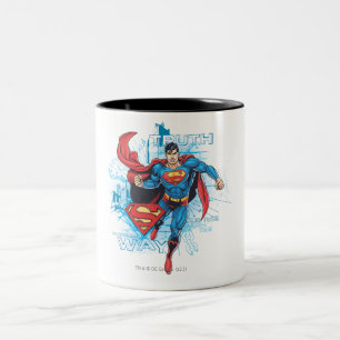 Superman met Logo Tweekleurige Koffiemok