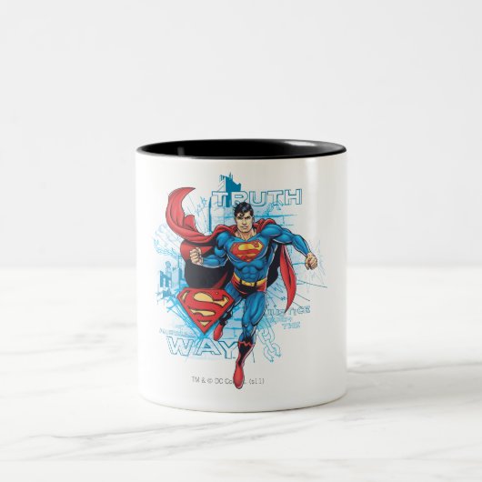 Superman met Logo Tweekleurige Koffiemok (Center)