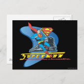 Superman met trein - Kleur Briefkaart (Voorkant / Achterkant)