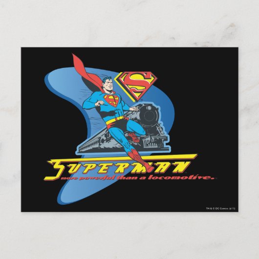 Superman met trein - Kleur Briefkaart (Voorkant)