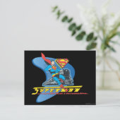 Superman met trein - Kleur Briefkaart (Staand voorkant)