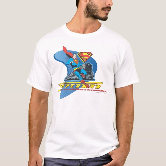 Superman met trein - Kleur T-shirt (Voorkant)