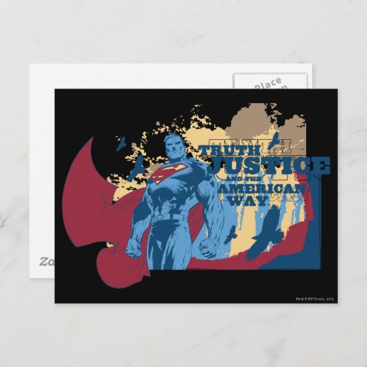 Superman met vogels briefkaart (Voorkant / Achterkant)