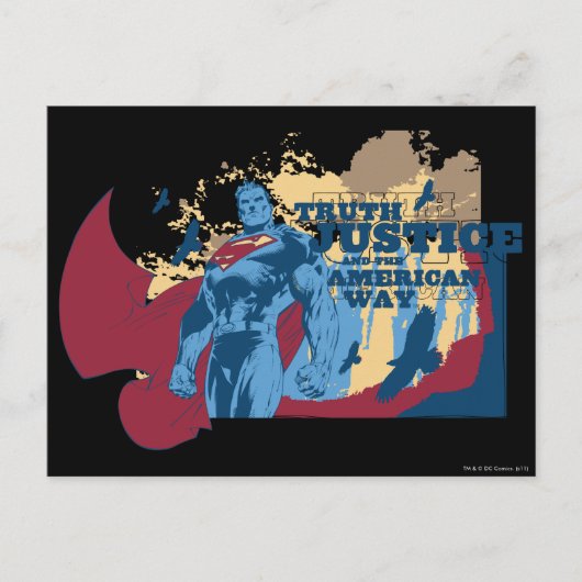 Superman met vogels briefkaart (Voorkant)