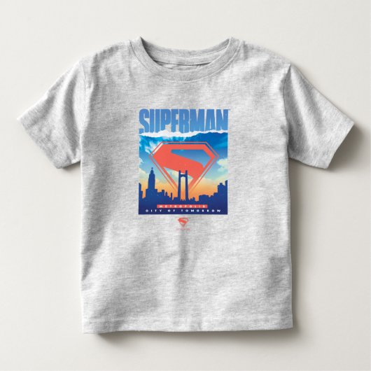 Superman Metropolis Silhouet Kinder Shirts (Voorkant)