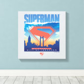 Superman Metropolis Skyline Canvas Afdruk (Insitu (Houten vloer))