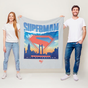 Superman Metropolis Skyline Fleece Deken
