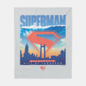 Superman Metropolis Skyline Fleece Deken (Voorkant)