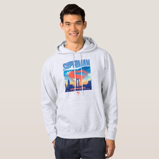 Superman Metropolis Skyline Hoodie (Voorkant volledig)