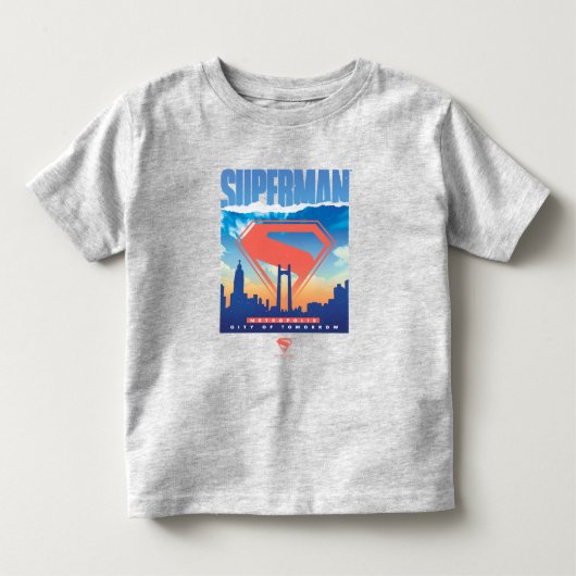 Superman Metropolis Skyline Kinder Shirts (Voorkant)