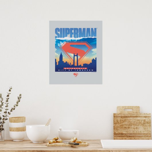 Superman Metropolis Skyline Poster (Keuken)