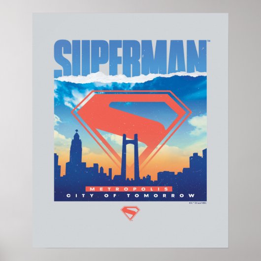 Superman Metropolis Skyline Poster (Voorkant)