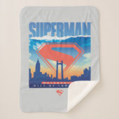 Superman Metropolis Skyline Sherpa Deken (Voorkant)