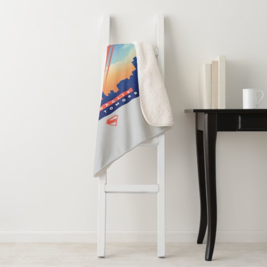 Superman Metropolis Skyline Sherpa Deken (In situ)