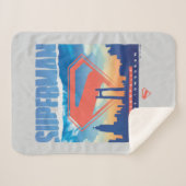 Superman Metropolis Skyline Sherpa Deken (Voorkant (horizontaal))