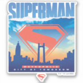 Superman Metropolis Skyline Sticker (Voorkant)