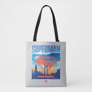 Superman Metropolis Skyline Tote Bag